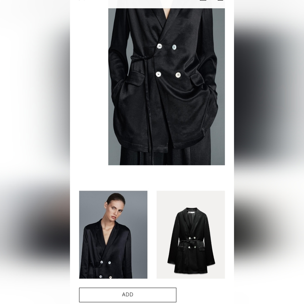 NWT Zara Satin wrap blazer